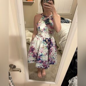 Parker dress, size 6 dress, multi color, thick fabric, worn once